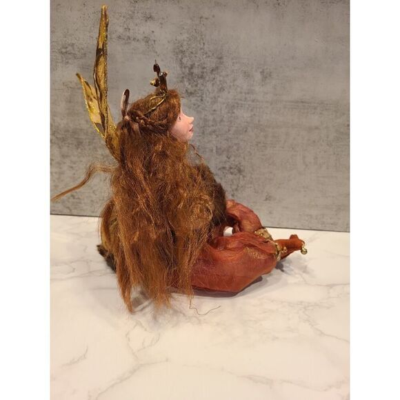 Vintage Fairy Pixie Elf Doll W Wings Shelf Sitter Figurine 8" Collectible Décor - Picture 15 of 15